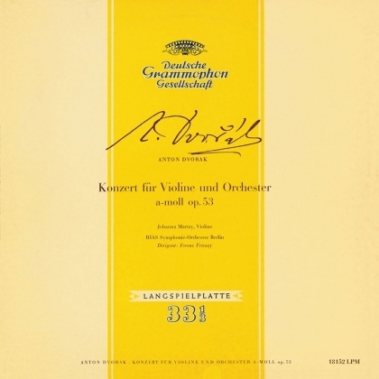 Dvorak Violinkonzert Johanna Martzy DG Clearaudio 180g LP