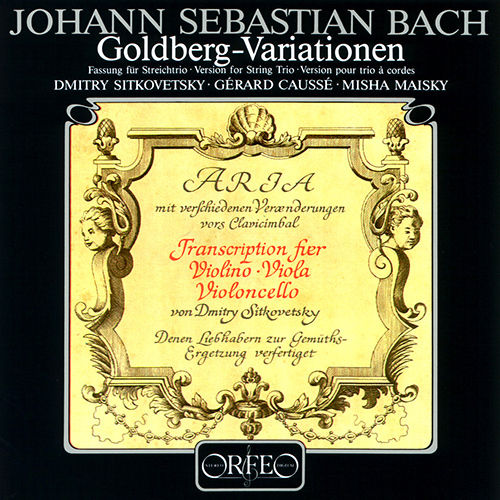 Bach Goldberg Variations Sitkovetsky Causse Maisky Orfeo LP