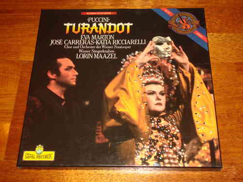 Puccini Turandot Maazel Marton Ricciarelli Jose Carreras CBS Masterworks 3 LP
