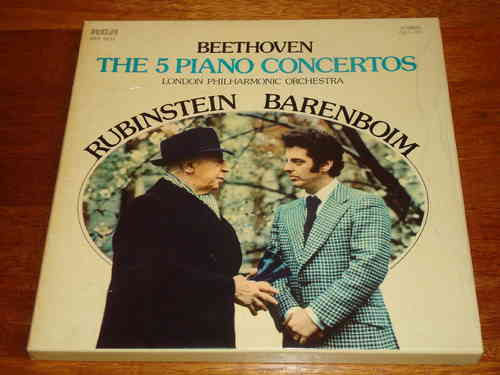 Beethoven - Sämtliche Klavierkonzerte - Complete Piano Concertos - Rubinstein Barenboim - RCA UK 5LP