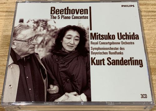 SIGNIERT Mitsuko Uchida Beethoven Klavierkonzerte Philips 3CD